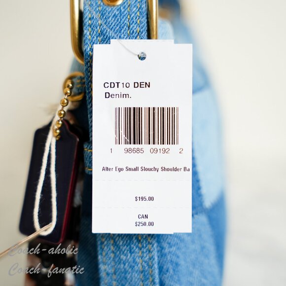 Coach Coachtopia Alter/Ego Small Slouchy Shoulder Bag In Upcrafted Cotton CDT10 - Picture 10 of 16